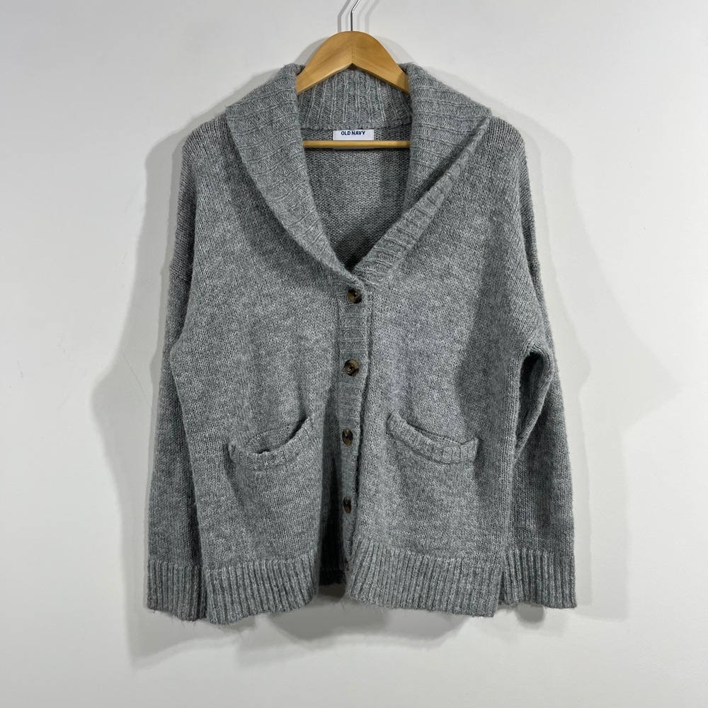 Old Navy Mens Shawl Collar Cardigan Sweater Wool Blend Medium 90s Old Money